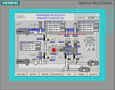 Particolare schermata software PLC