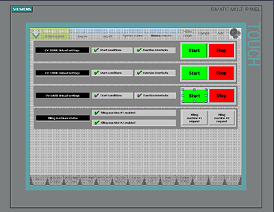 Particolare schermata software PLC